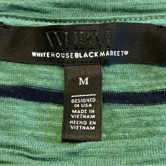 White House Black Market Green and Black Top - Picture 5 of 5